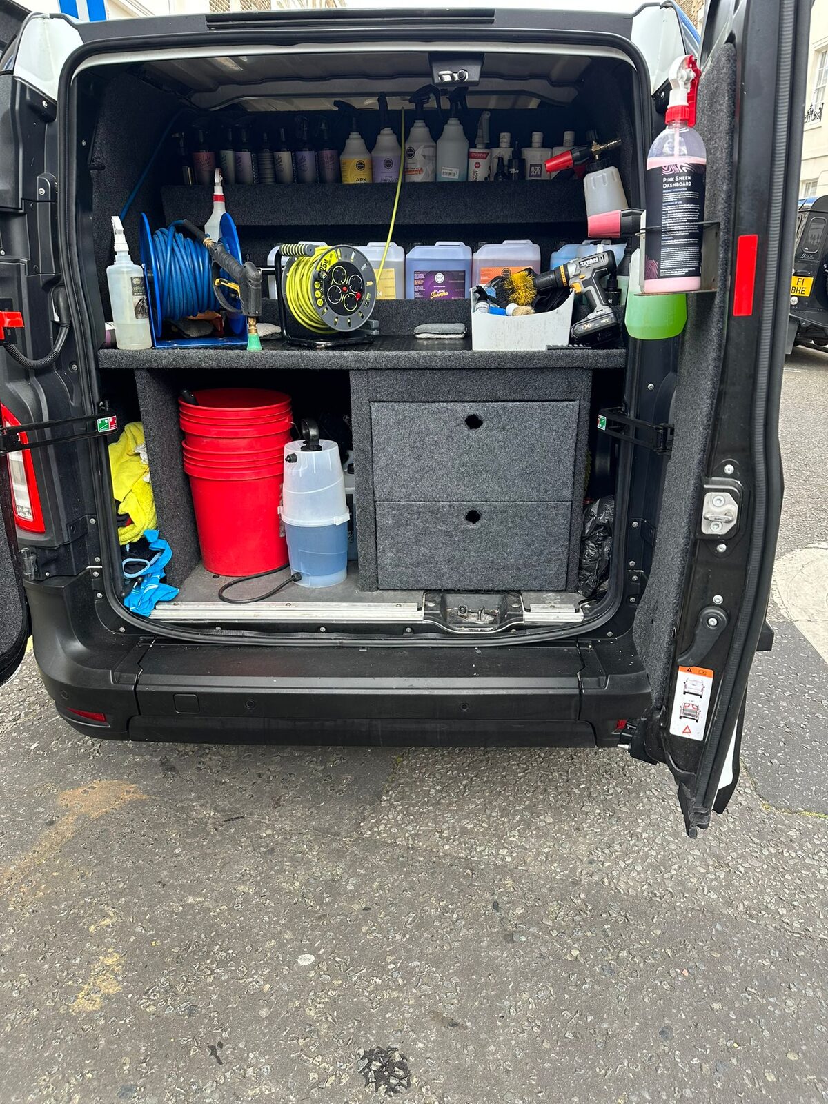 Finished van loaded with detailing kit and ready for work